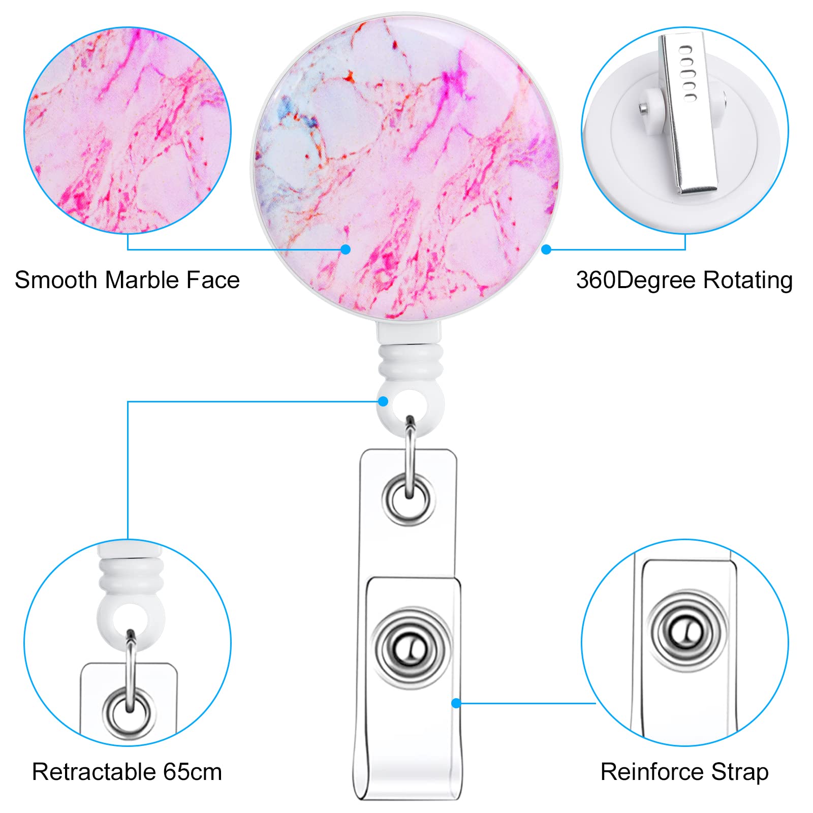 Vicloon Retractable Badge Reel Clips and ID Card Holder - Image 4