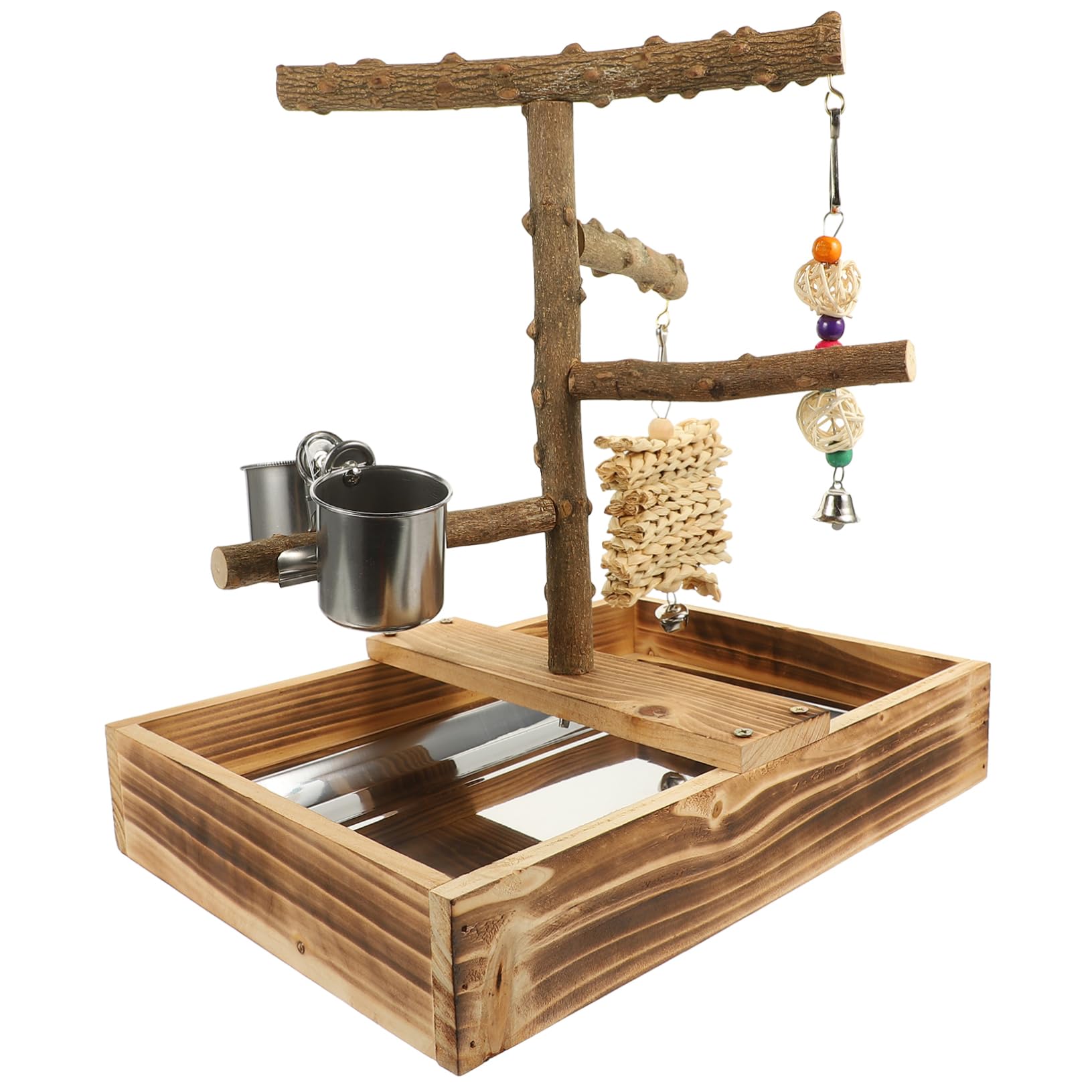 TOYANDONA Soporte de Madera para Aves Accesorio para Jaula de Periquitos Juguete para de Instalar y Resistente