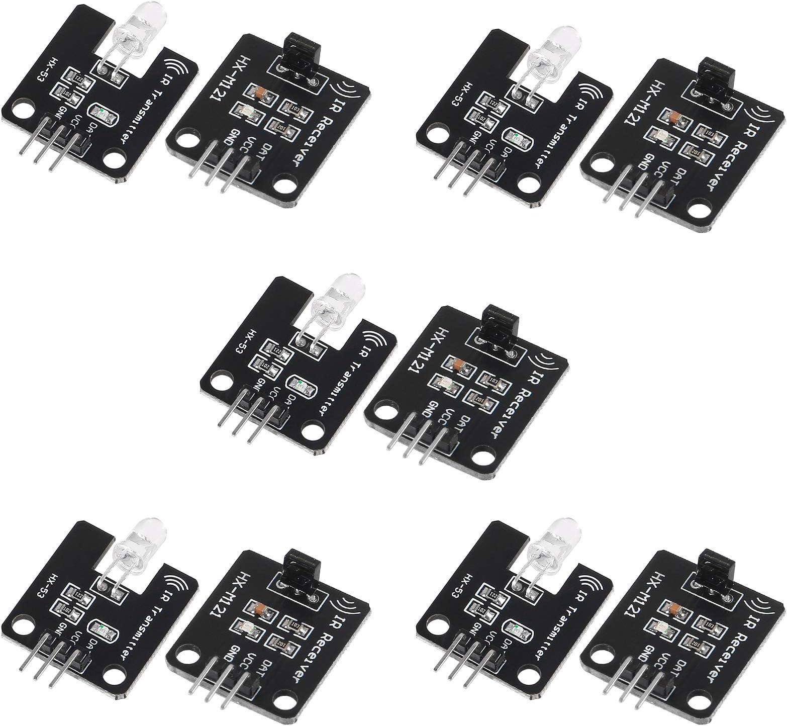 5 Sets Digital 38khz Ir Receiver Ir Transmitter Sensor Module Kit for Arduino EK8477