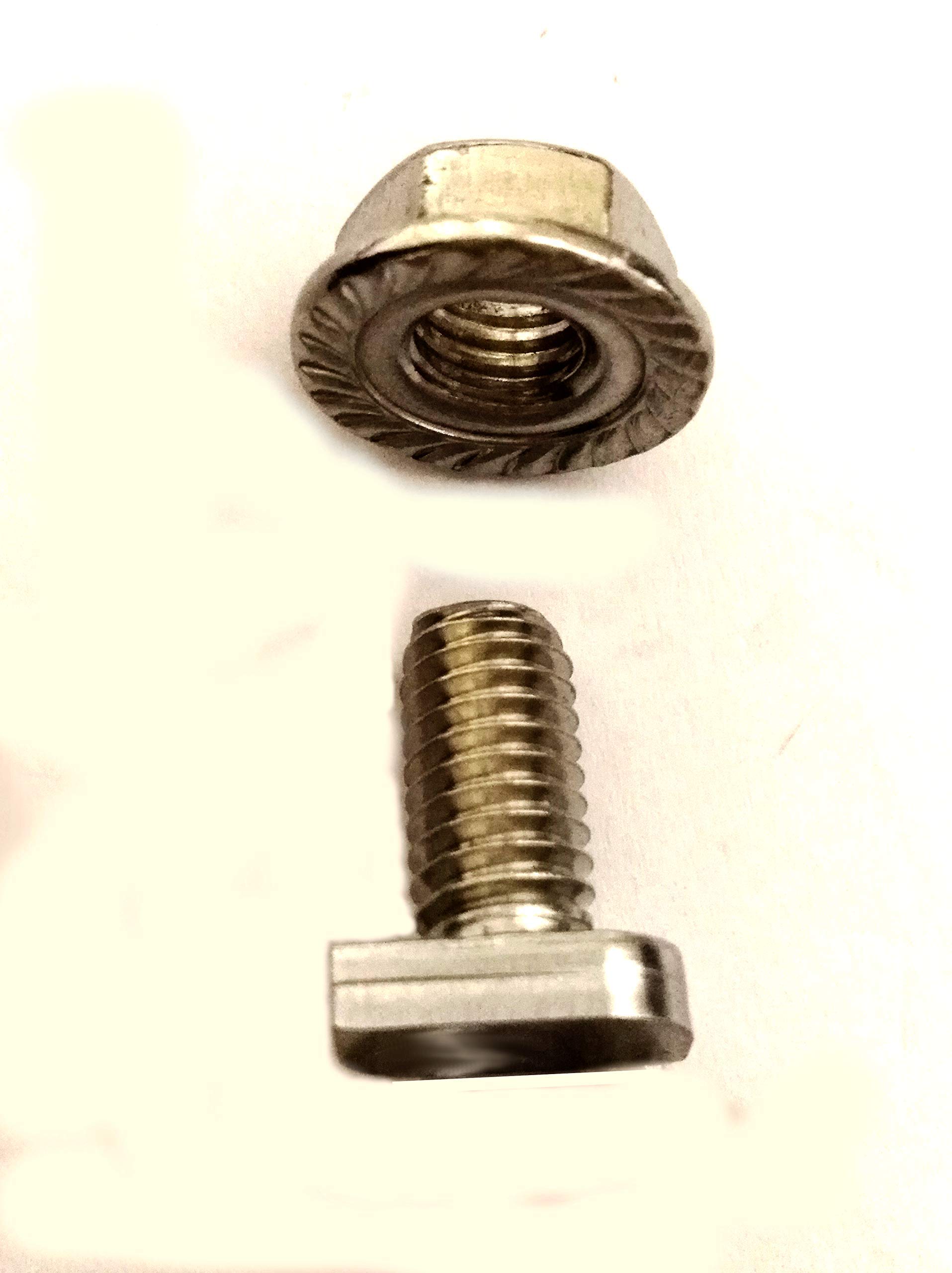 Image secondaire de 20 Boulons en T M6 x 12 mm pour serre en acier inoxydable