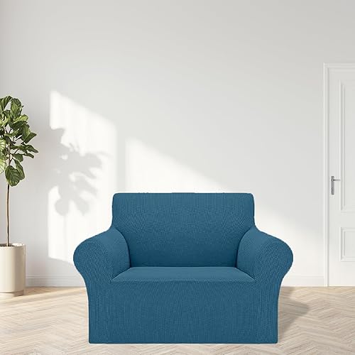 Vista 135 de Cupuamon Fundas elásticas para sofá de 3 cojines, funda protectora de muebles con parte inferior elástica de tela jacquard a cuadros pequeños