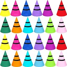 24 Pcs Felt Crayon Hat Colorful Gnome Cone Costume Hat for Halloween Cosplay Crayon Group Party Dress up Accessory