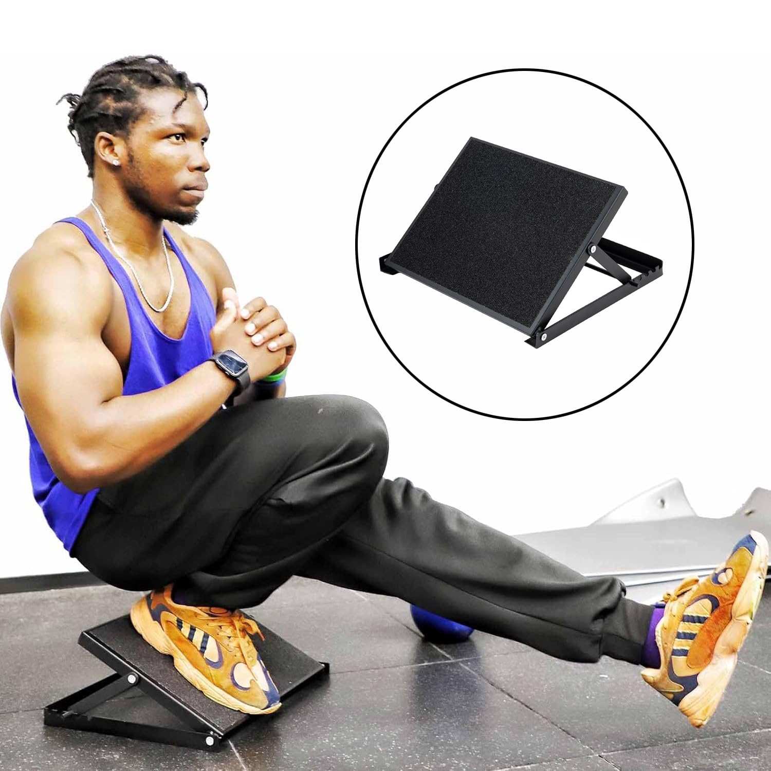 Premium Steel Slant Board,Tavoletta Propriocettiva,Tavola Inclinata Regolabile e Antiscivolo Per Lo Stretching/Cunei Per Squat Profondi e Miglioramento Dello Squat Elevato(Capacità 300 Kg)