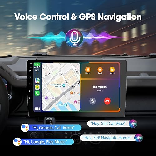 Miniatura 3 de Estéreo inalámbrico de doble DIN de 10.1 pulgadas con Apple CarPlay y Android Auto, radio de coche con pantalla táctil HD, Bluetooth 5.1, 4+64GB,