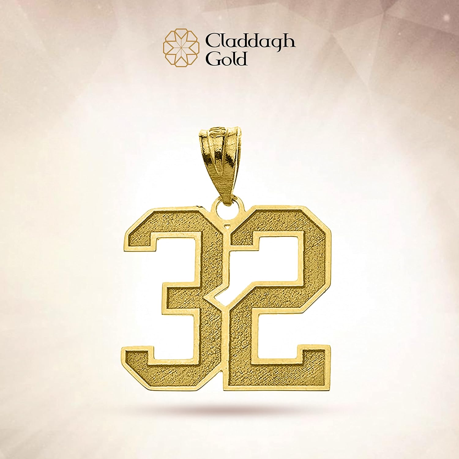 10K Yellow Gold Customizable Sports Jersey Lucky Number and Name Pendant Charm with Personalized Engraving - Choice of Length