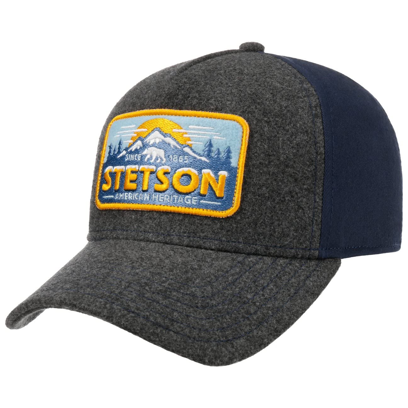 StetsonPolar Trucker Cap Snapback Wool Blend Mesh Adjustable Men Summer Winter