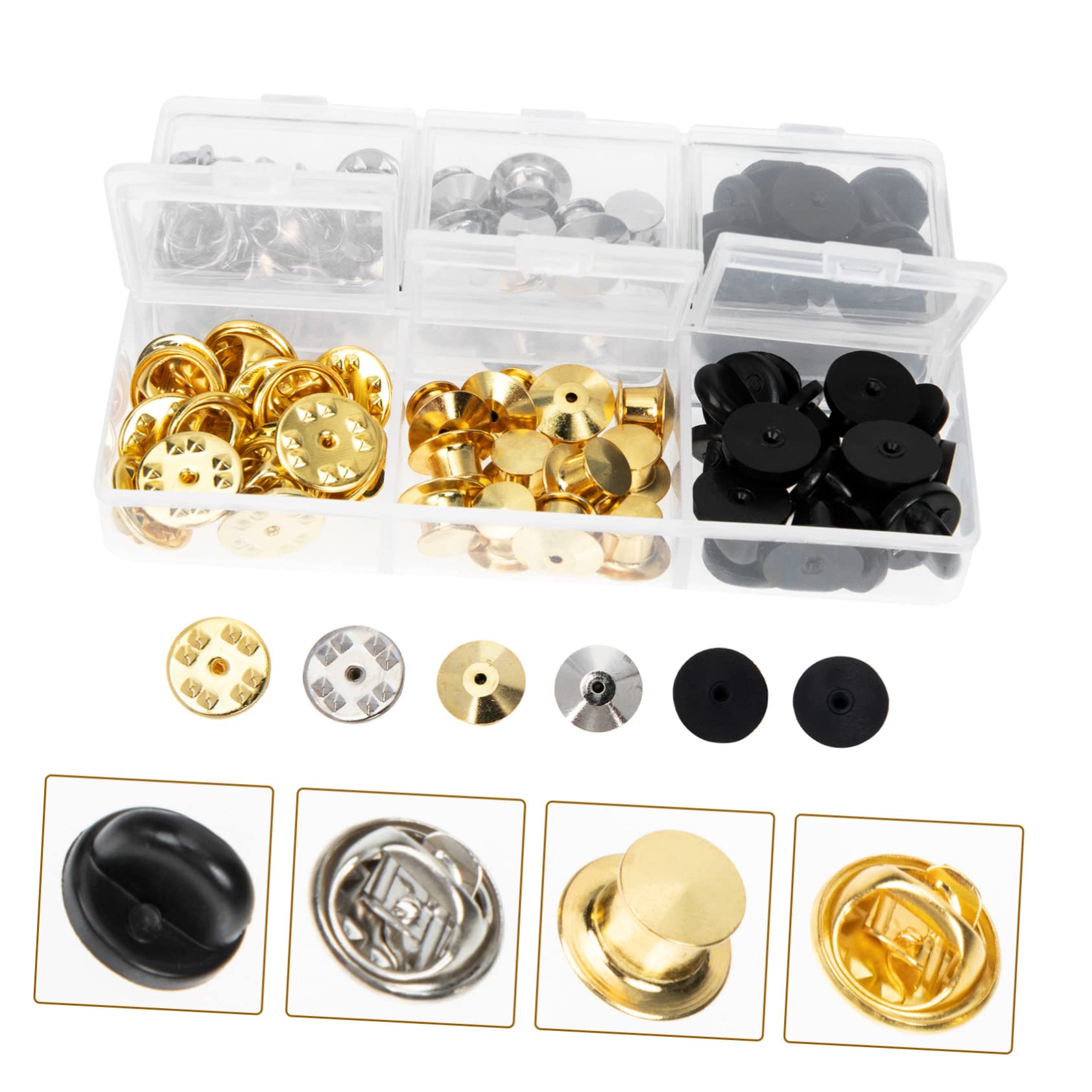 jojofuny 3 Ensembles Pinces À Cravate avec Fermoirs Décoratifs pour Broches Accessoires De Mode Et DIY 84 Pièces * 3