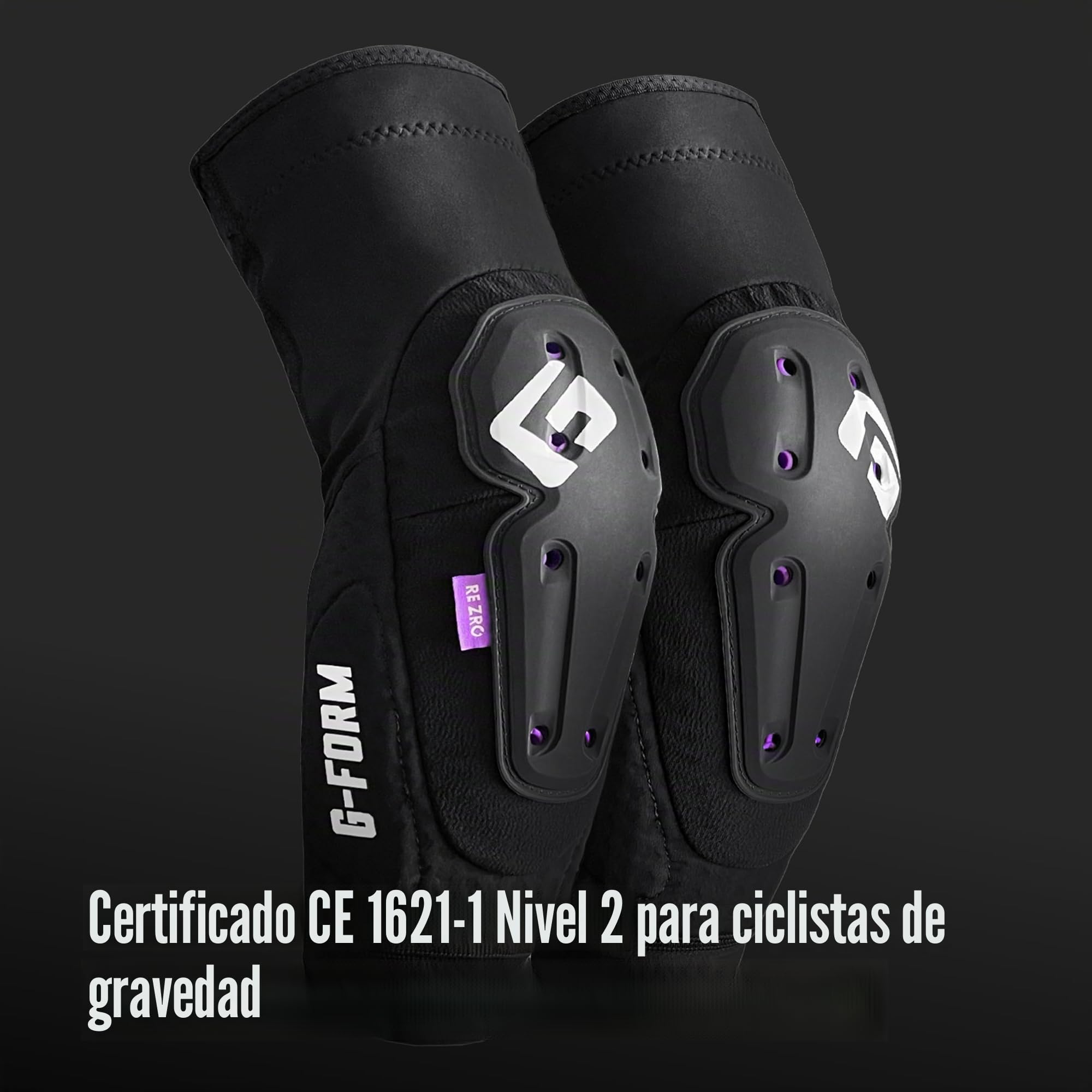 G-Form Mesa Coderas, Negro, Adulto Mediano | con Protecciones para MTB, Ciclismo, Skateboarding, Lavables a Máquina