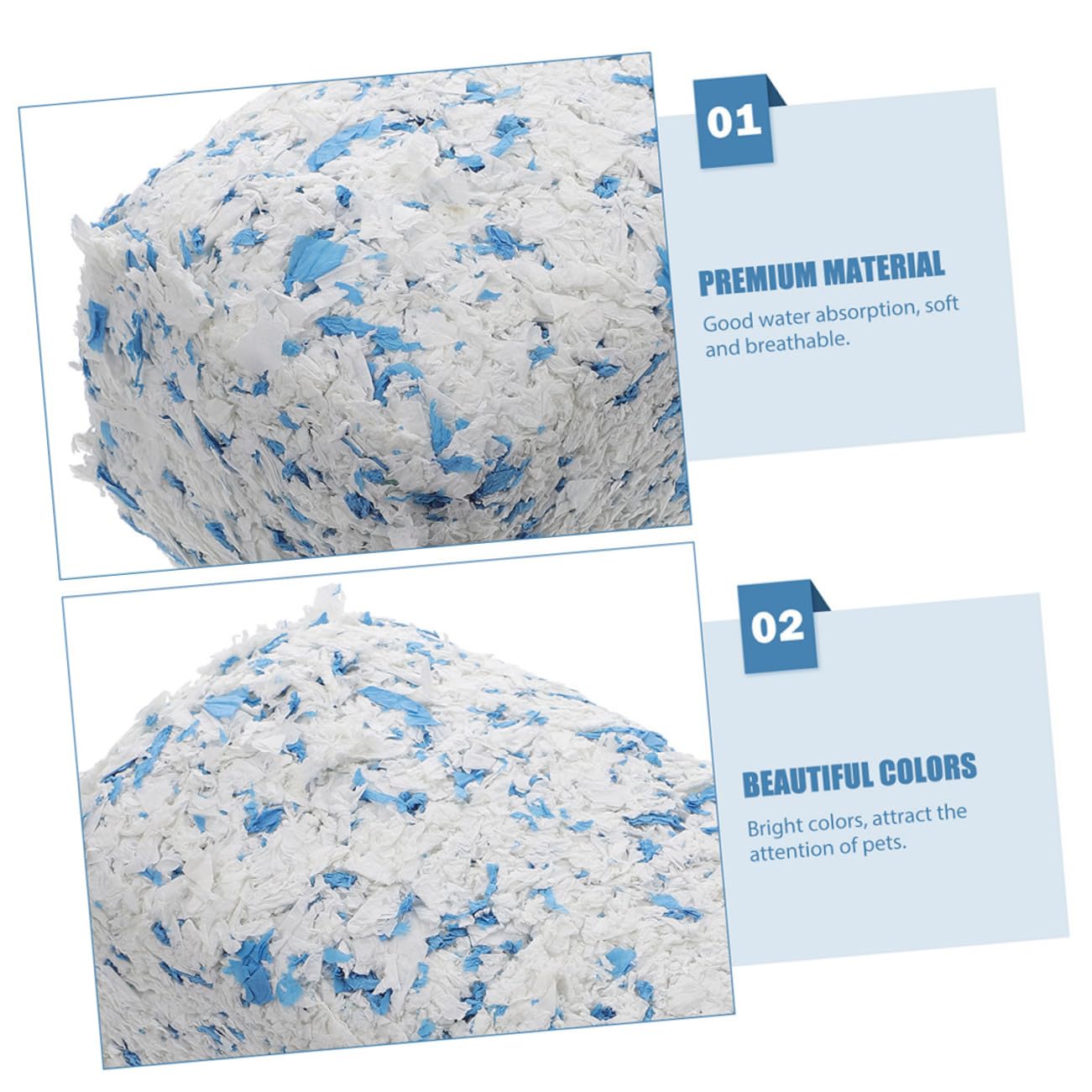 Hamsterstreu aus Papier 2 Beutel Staubarm Saugfähig Weiche Bettware für Kleintierkäfige Hamsterkäfig Zubehör Hobelspäne Einstreu 25kg