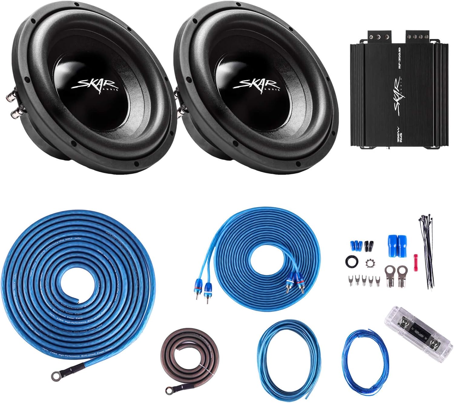 Buy 1 get 1 Skar Audio IX-10 D4 Dual 10 400 Watt RMS Subwoofer Package with RP-350.1D Amplifier and 4 Gauge Amp Wiring Kit Free Shipping Offer Skar Audio IX-10 D4 Dual 10 400 Watt RMS Subwoofer Package with RP-350.1D Amplifier and 4 Gauge Amp Wiring Kit