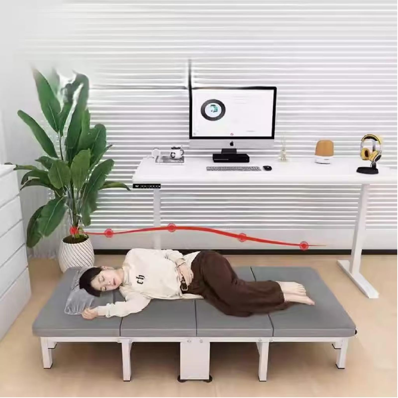 Amazon.co.jp: 昼休み用のシングル折りたたみベッド、オフィスの昼寝