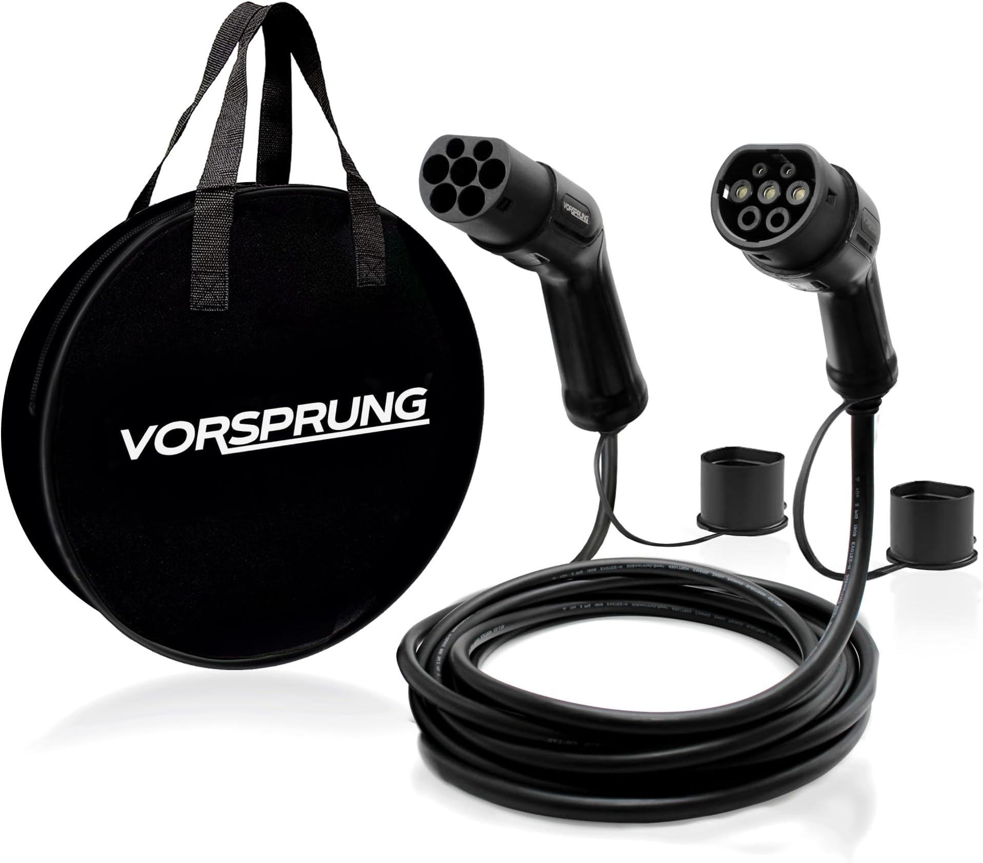 VORSPRUNG® Type 2 EV Charging Cable, 32A | 7.68kW | 5 Metre | 1 Phase | Mode 3 | Type 2 to Type 2, Fast Electric Vehicle Charging Cable – Includes Free Carry Bag (UK Seller)