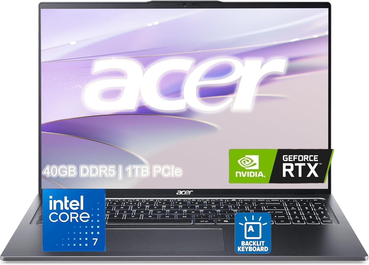 acer Aspire 16'' Laptop, Powerful Intel Core 7-150U (10-Core), NVIDIA RTX 2050, WUXGA (1920 x 1200) Display, 40GB DDR5, 1TB PCIe SSD, Wi-Fi 6E, Backlit KB, Win 11 Pro, Business and Fun Ready