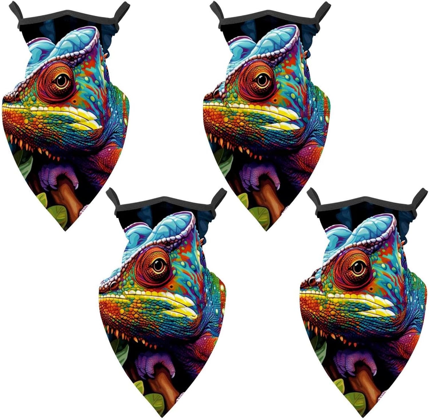 4 Pieces Chameleon UV Protector Scarf, Summer Cooling Neck Gaiter for Men/Women