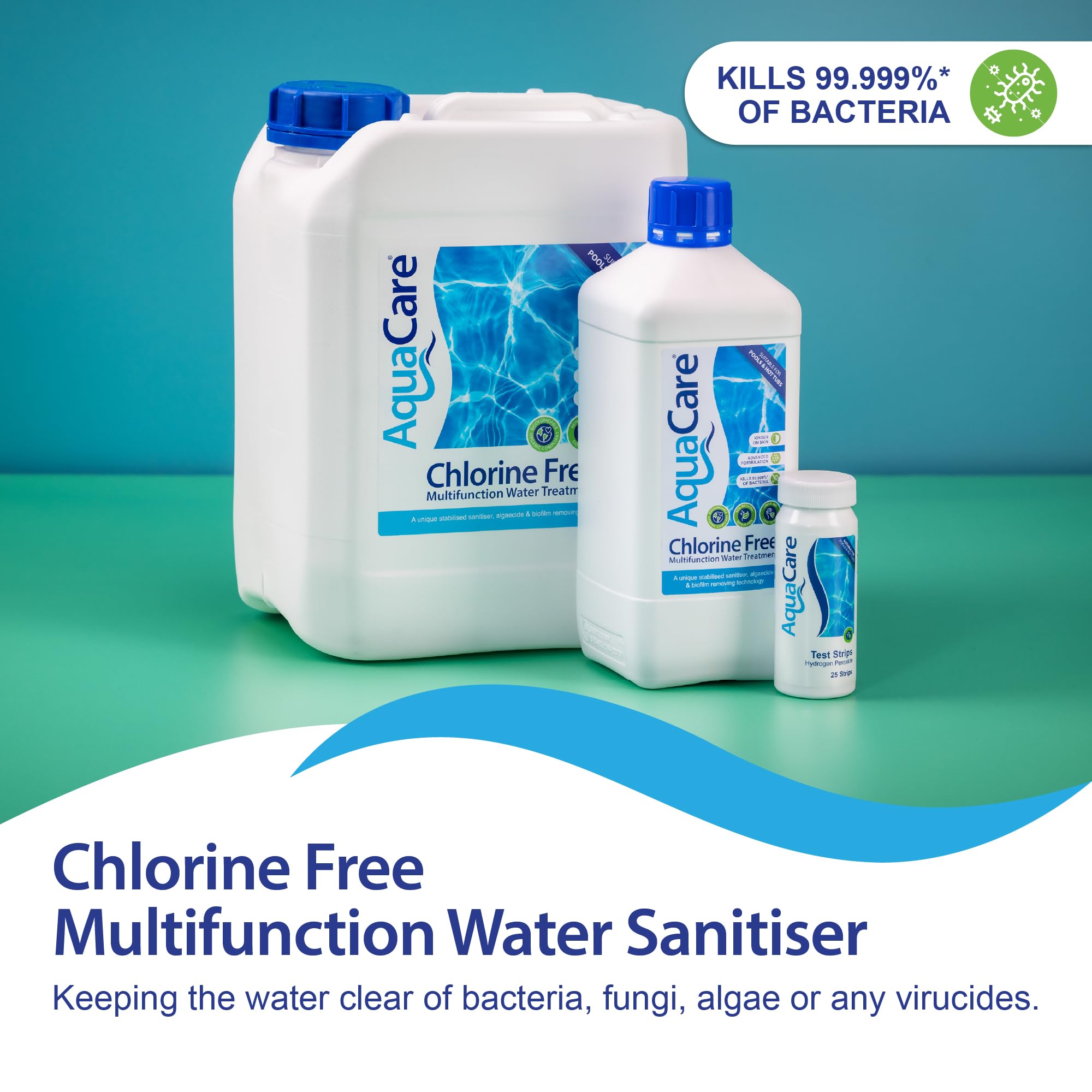 AquaCare CHLORINE FREE Multifunctional Water Treatment, Bromine Alternative for Hot Tubs Ice Baths and Pools, 1L, Kinder on Skin - Image 2