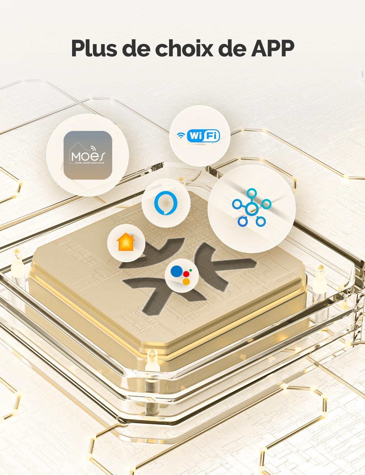 MOES Interrupteur Intelligent Matter WiFi Module DIY | Relais 10A, nécessite fil neutre, programmation allumage/extinction, compatible Alexa/Apple/Google