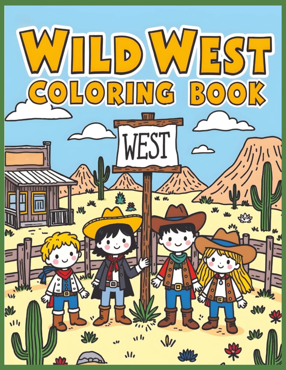 Wild West Coloring Book: Vol 2 Fun & Relaxing Cowboy Coloring Adventure for Kids Ages 4–8 | Western Cowboys, Horses, Ranch Life & Frontier Scenes