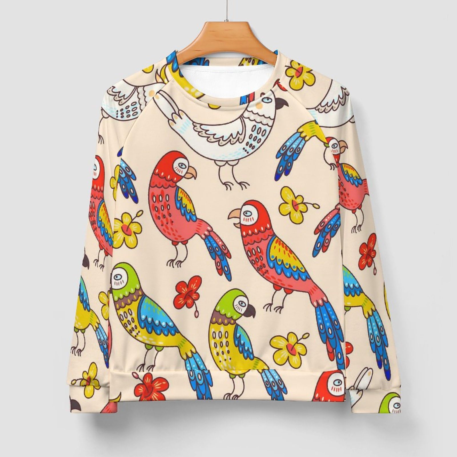 Amazon.co.jp: プルオーバー メンズ 長袖 カラフル オウム柄