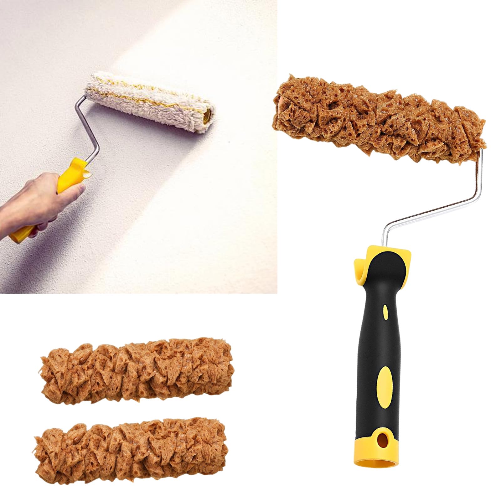Set di 3 rulli multiuso con robusti rulli da 15,2 cm, per applicazioni su pareti interne, per uso quotidiano