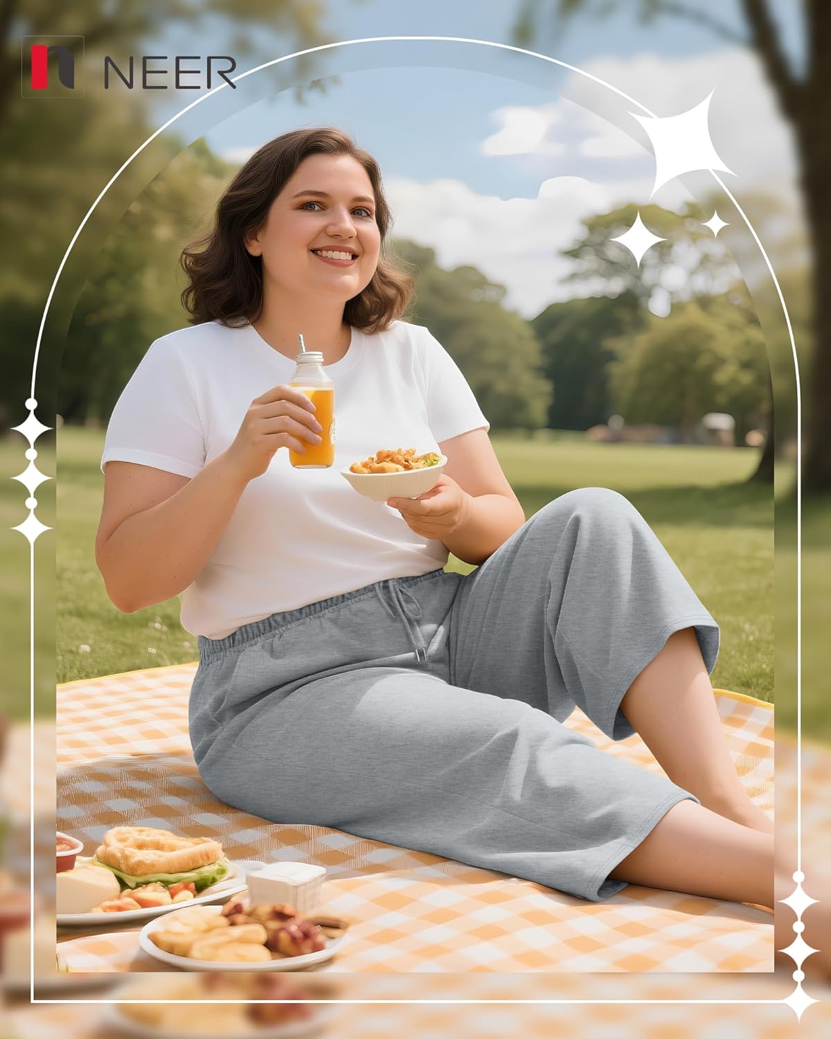 Neer 3 Pack Women's Plus Size Capri Pants, Drawstring Crop Lounge Sweatpants Summer Casual Loose Cropped Pant with Pocket - Image 3