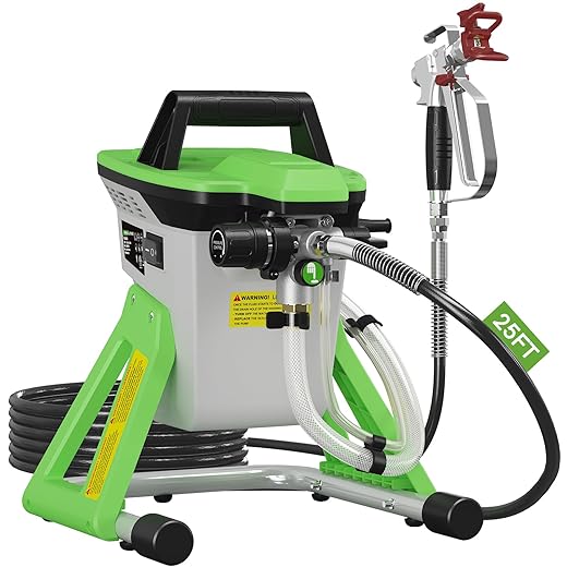 PHALANX Paint Sprayer, 700W Electric Spray Paint Gun with 10FT Air Hose, 1200ML, 4 Nozzles, 3 Patterns, Paint Sprayer for House Painting Home Interior & Exterior Walls, Ceiling, Fence, Cabinet