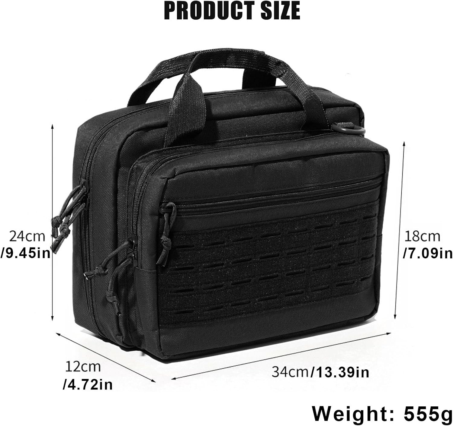 600D Oxford Cloth Handgun Bag Multiple Pockets Range Bag Lockable Compartment Hunting Accessories Tool Bag for Outdoor Hunting Range