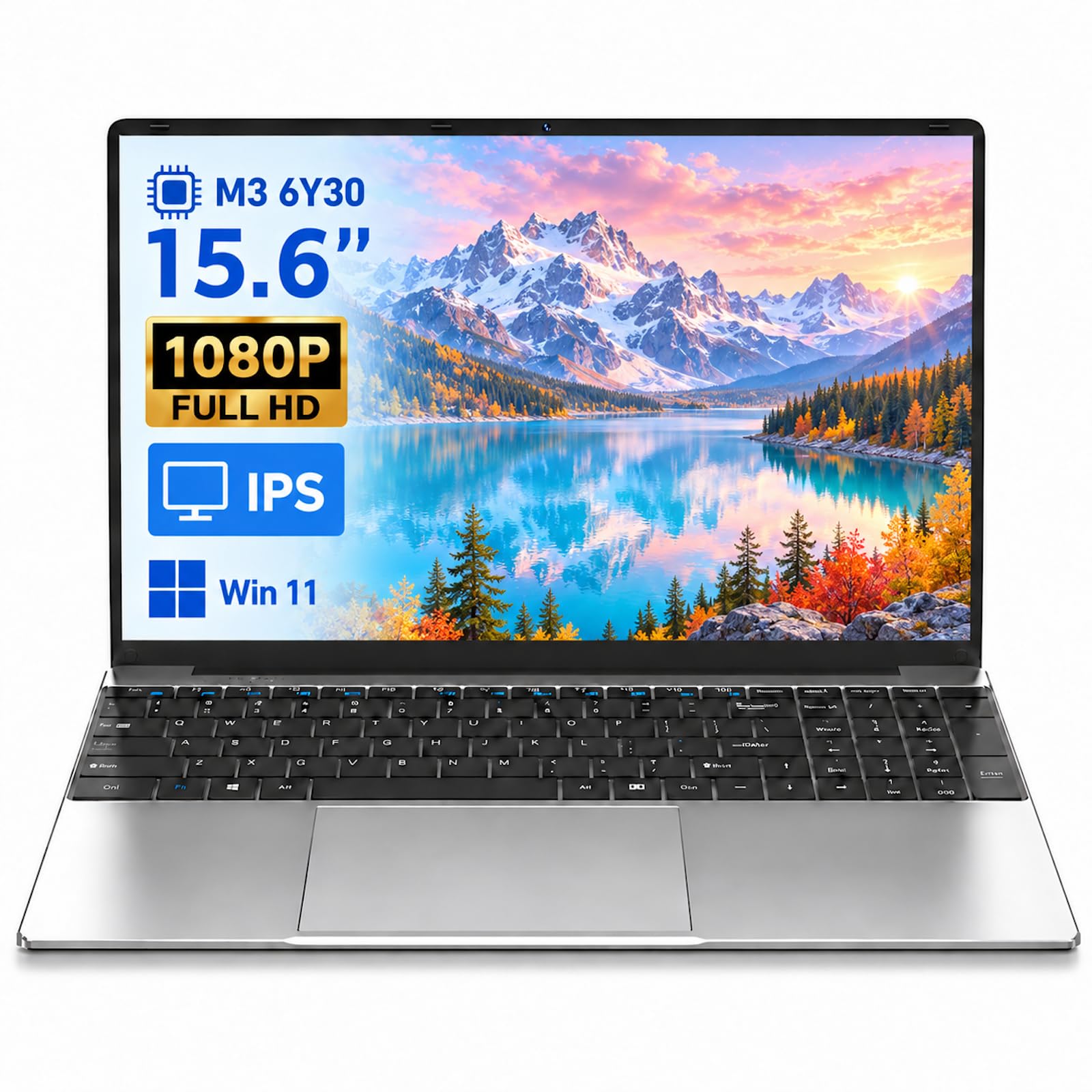 MITUNTUN Computer portatile da 15,6", M3-6Y30 (2,2 GHz), 16 GB RAM | Processore a 2 core e 4 fili, da 0,9 GHz a 2,2 GHz, ideale per navigare, documenti, studio e attività quotidiane.
