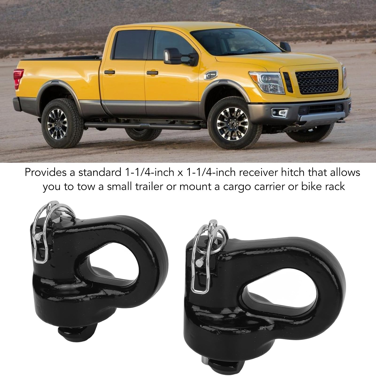 Anclajes de cadena de seguridad, 2 soportes de anclaje de cuello de cisne de acero de aleación, soportes de cadena de remolque compatibles con Titan XD 60691