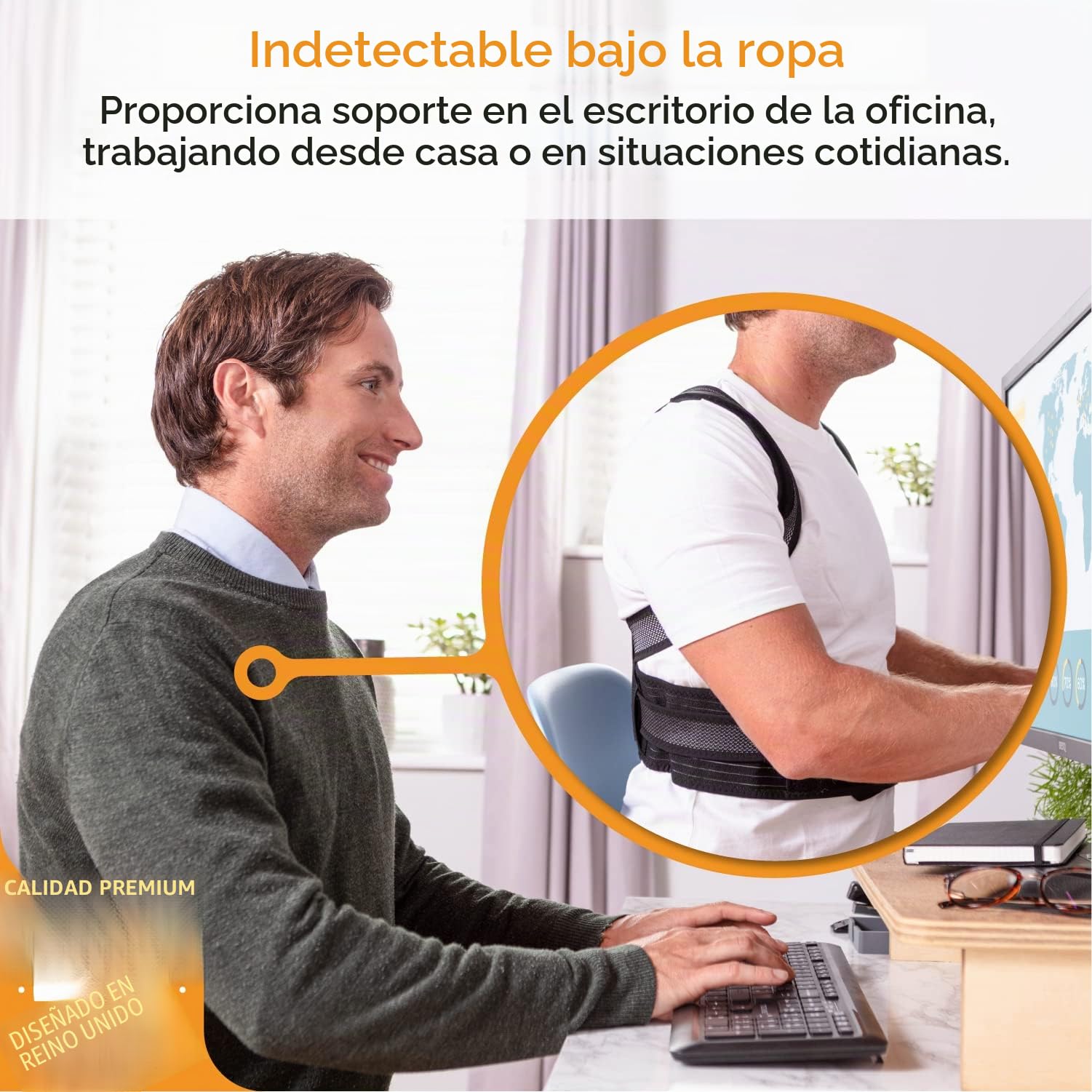 LyfeFocus S1 Corrector de Postura de Espalda Transpirable para Hombres y Mujeres, Soporte Superior de Espalda y Corrección de Postura para Dolor de Cuello, Hombros y Espalda (Negro, L)