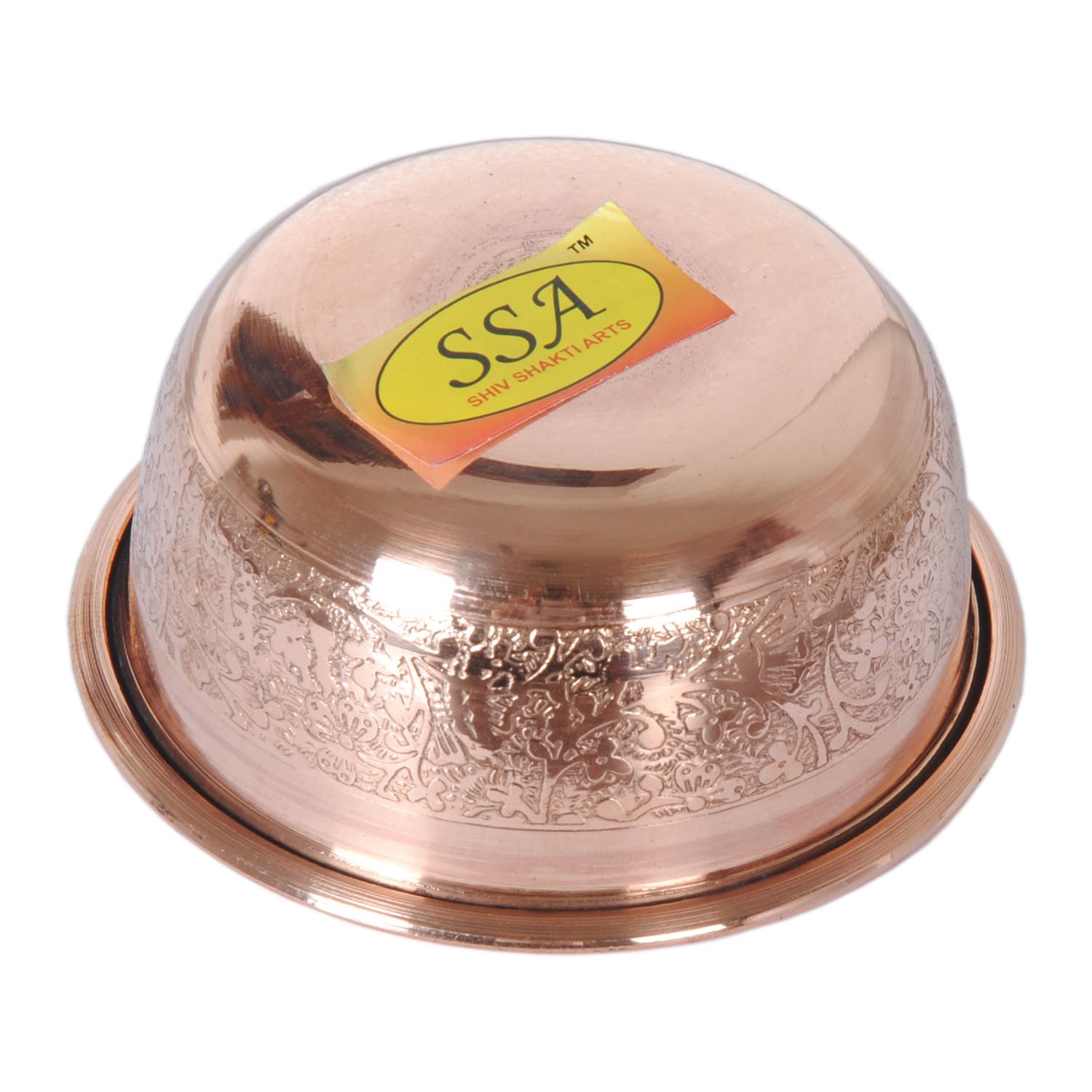 SHIV SHAKTI ARTS Embossed Design Copper Bowl, Serving Indian Food, Tableware, 100 ML::Set Of 1
