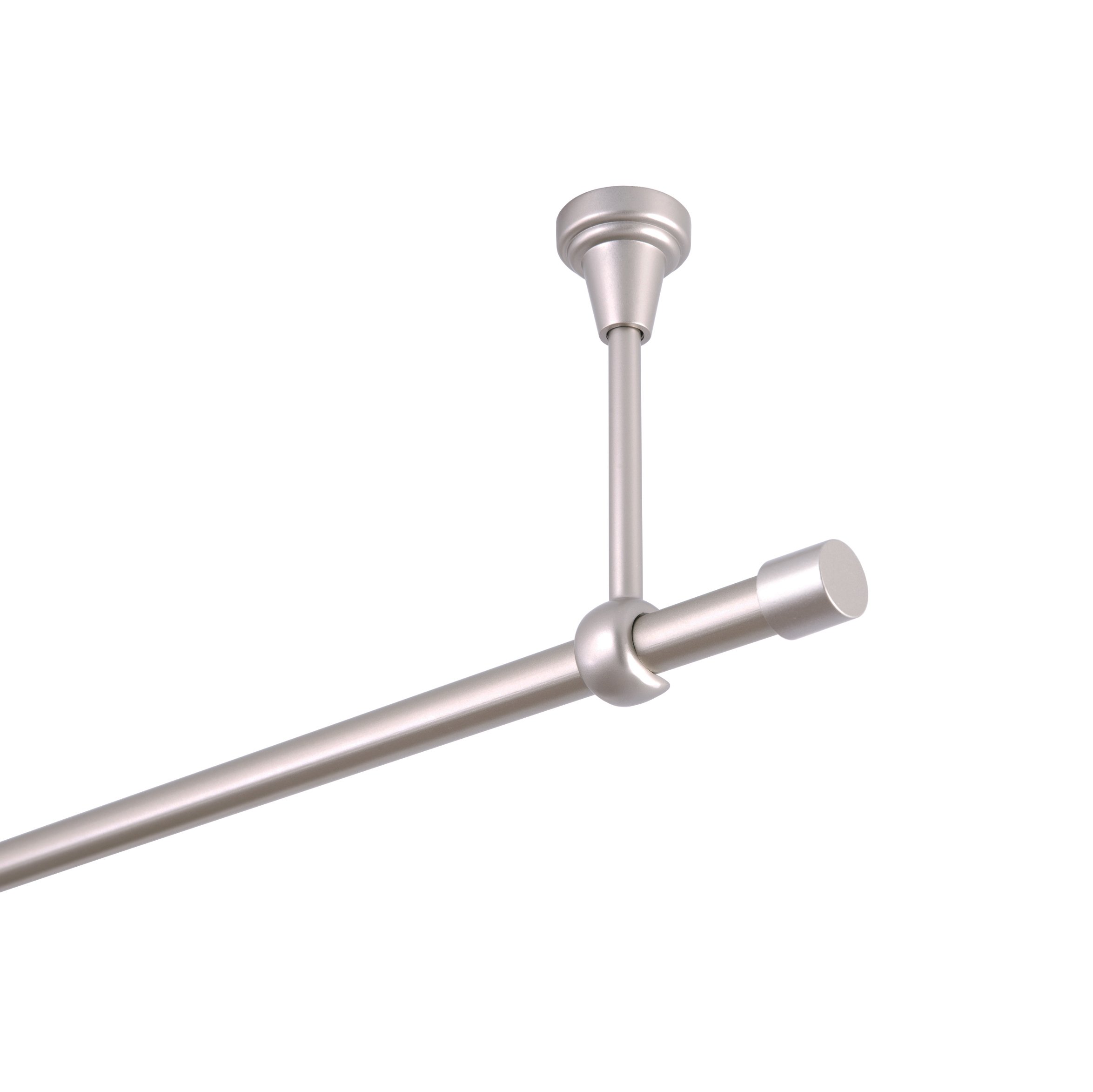 Tringle à rideau 16 mm supports de fixation de plafond en chrome mat, Taille 160