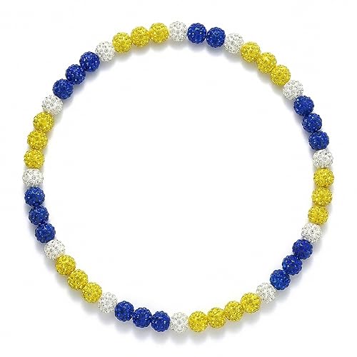 Baseball Necklace for Men with Adjustable Bracelet, 10mm Rhinestone Beaded