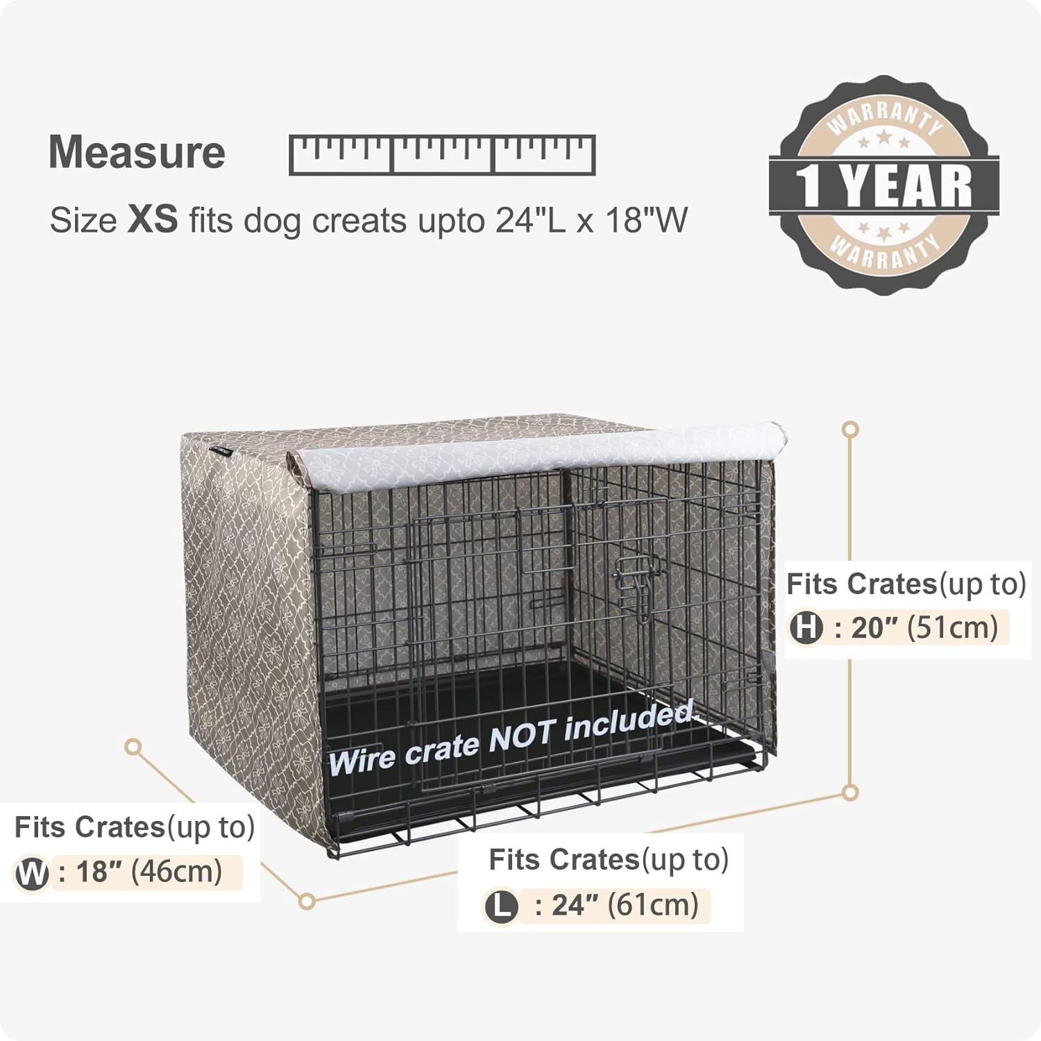 explore land pattern dog crate cover for 24 inches wire cage, heavy-duty polyester 1 2 3 doors standard metal pet kennel enclosure (vintage violet) vintage violet 24.0"l x 18.0"w x 20.0"h