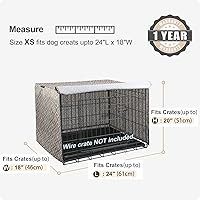 Vista 2 de Explore Land Funda de jaula de perro con patrón para jaula de alambre de 24 pulgadas, poliéster resistente para interiores y mascotas, ajuste