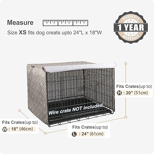 Miniatura 2 de Explore Land Funda de jaula de perro con patrón para jaula de alambre de 24 pulgadas, poliéster resistente para interiores y mascotas, ajuste