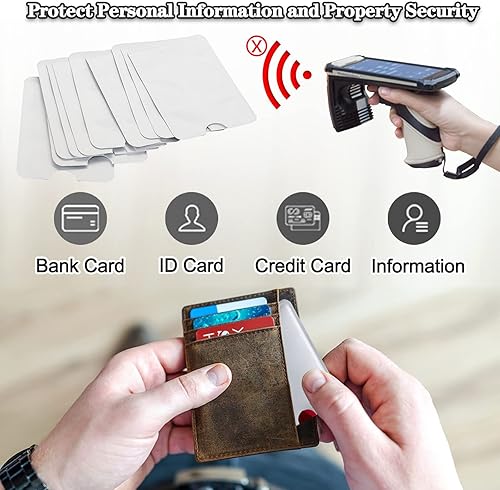 Miniatura 5 de Tarjetero con bloqueo RFID, protector de tarjeta de crédito e identidad para protección contra robos, paquete de 10 fundas seguras