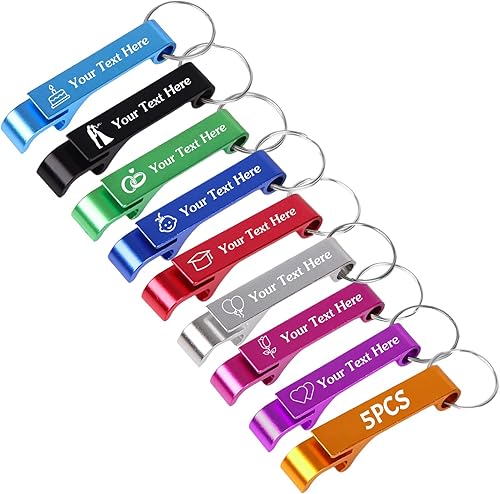 Miniatura 8 de Abridor de botellas personalizado personalizado con logotipo grabado, llavero personalizado para invitados, hombres y mujeres