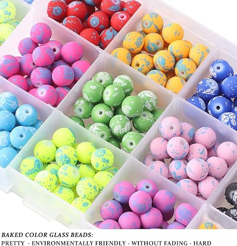 Miniatura 2 de Kit de cuentas de vidrio para hacer joyas, 0.315 in, imitación de jade natural, pulseras de jade  Cuentas de cristal para hacer pulseras, aretes,