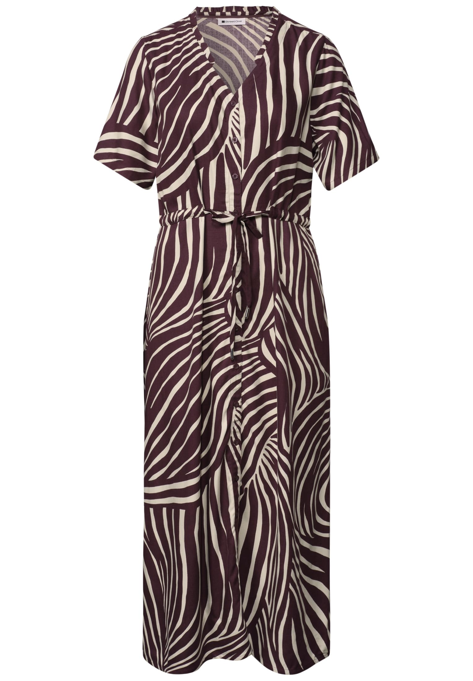 Street One Midi-Kleid mit V-Neck und Print