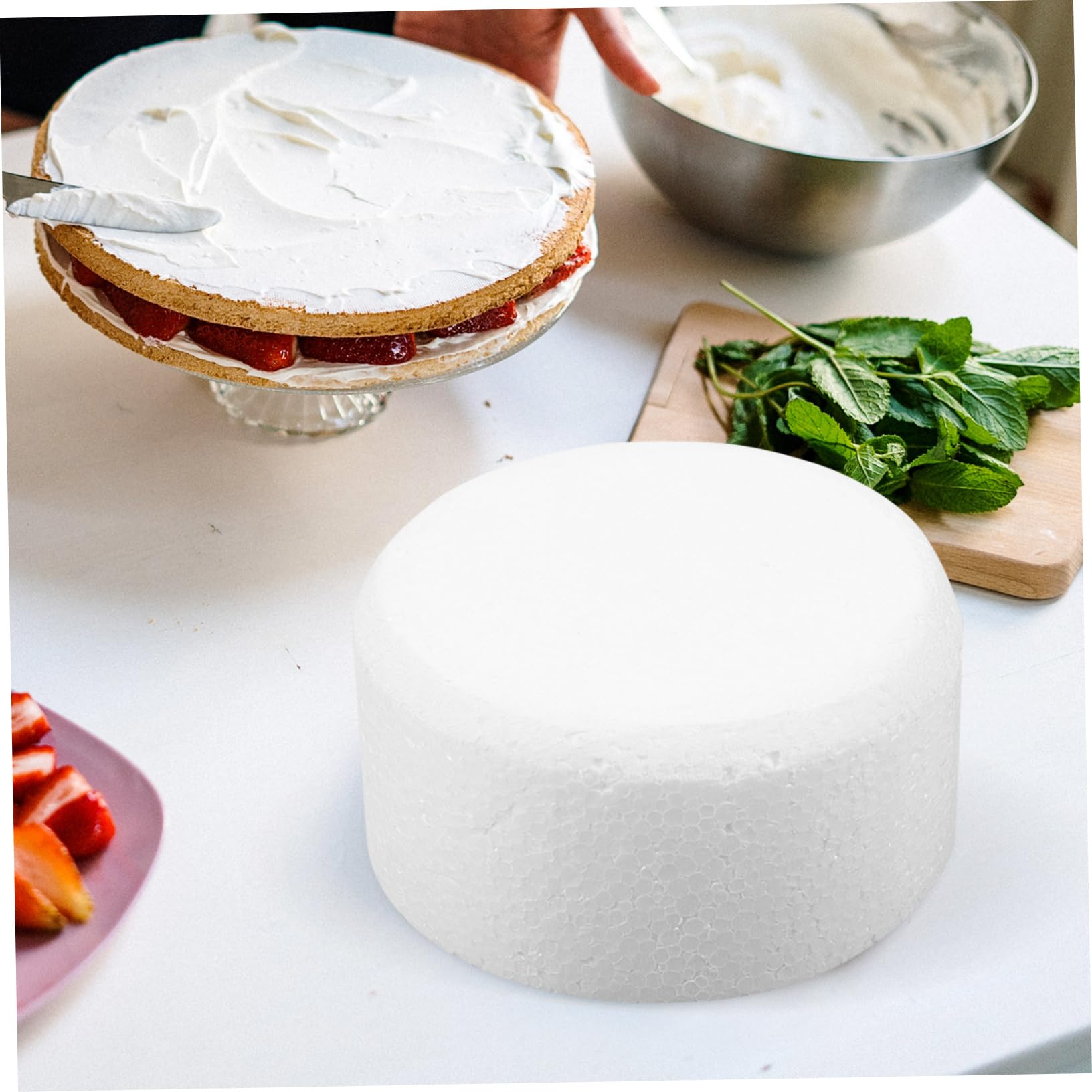 Operitacx 20 Pièces Gâteau Poly-Dragon Pieces Cake Fete décorer Faux gâteau Outil de Pratique de la Cuisson gâteau factice mousses Rond Moule a Gateau gâteau Fondant Accessoires Modèle