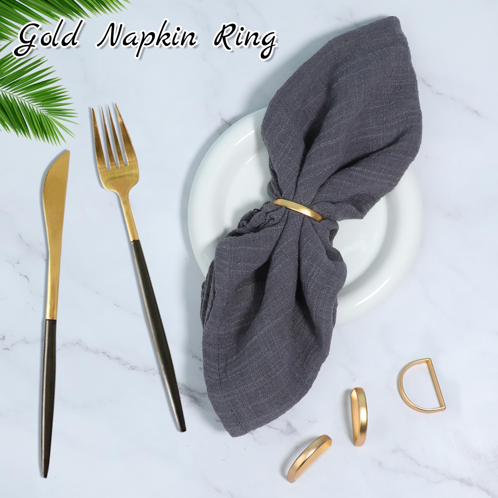 Amazon｜Giantree ゴールドナプキンリング 12個 ステンレススチール