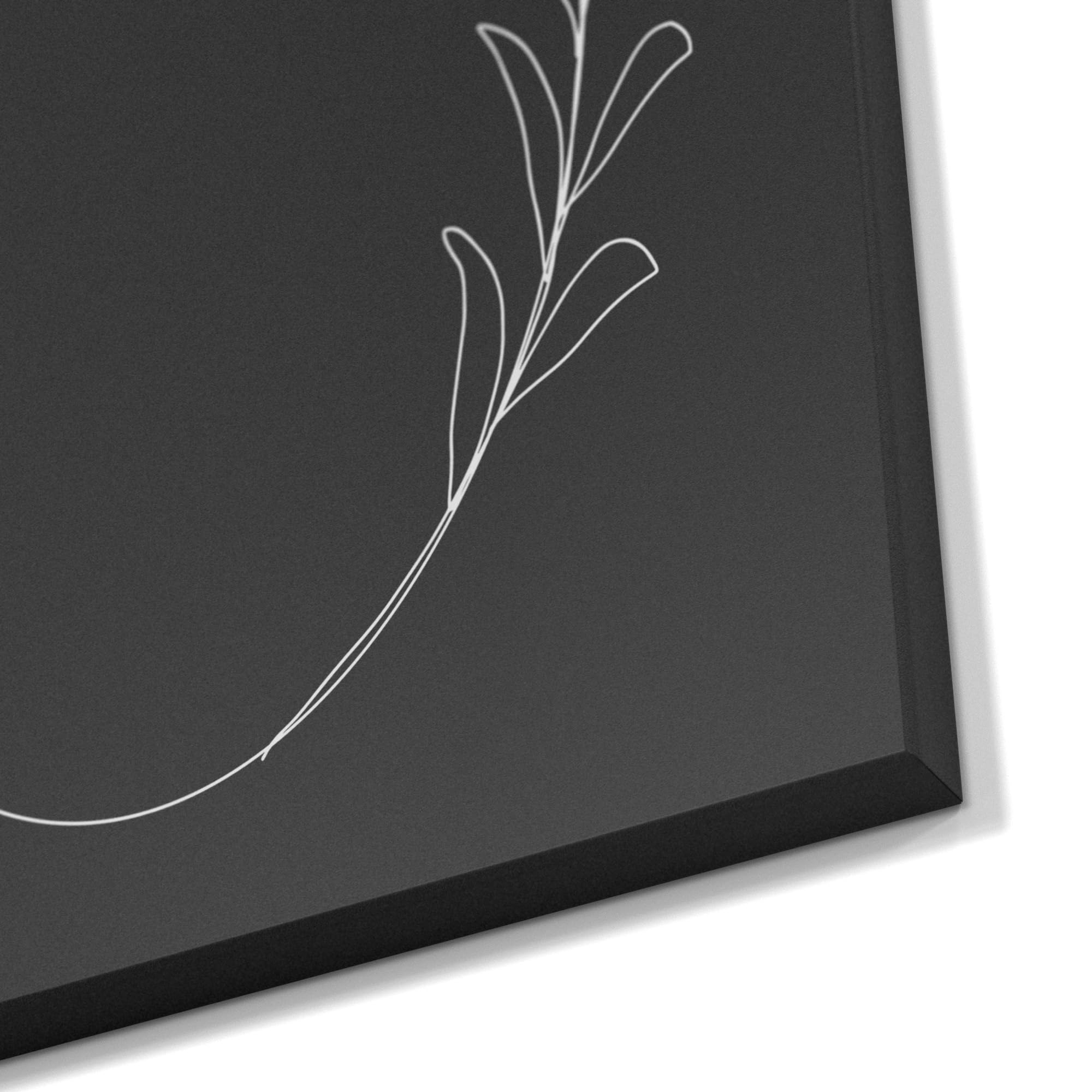 DEQORI Pizarra magnética con impresión UV | diseño "marco de hojas ovaladas" | diseño rectangular de 90 x 60 cm | tiza pizarra metálica se puede escribir – Decoración de pared para cocina, pasillo