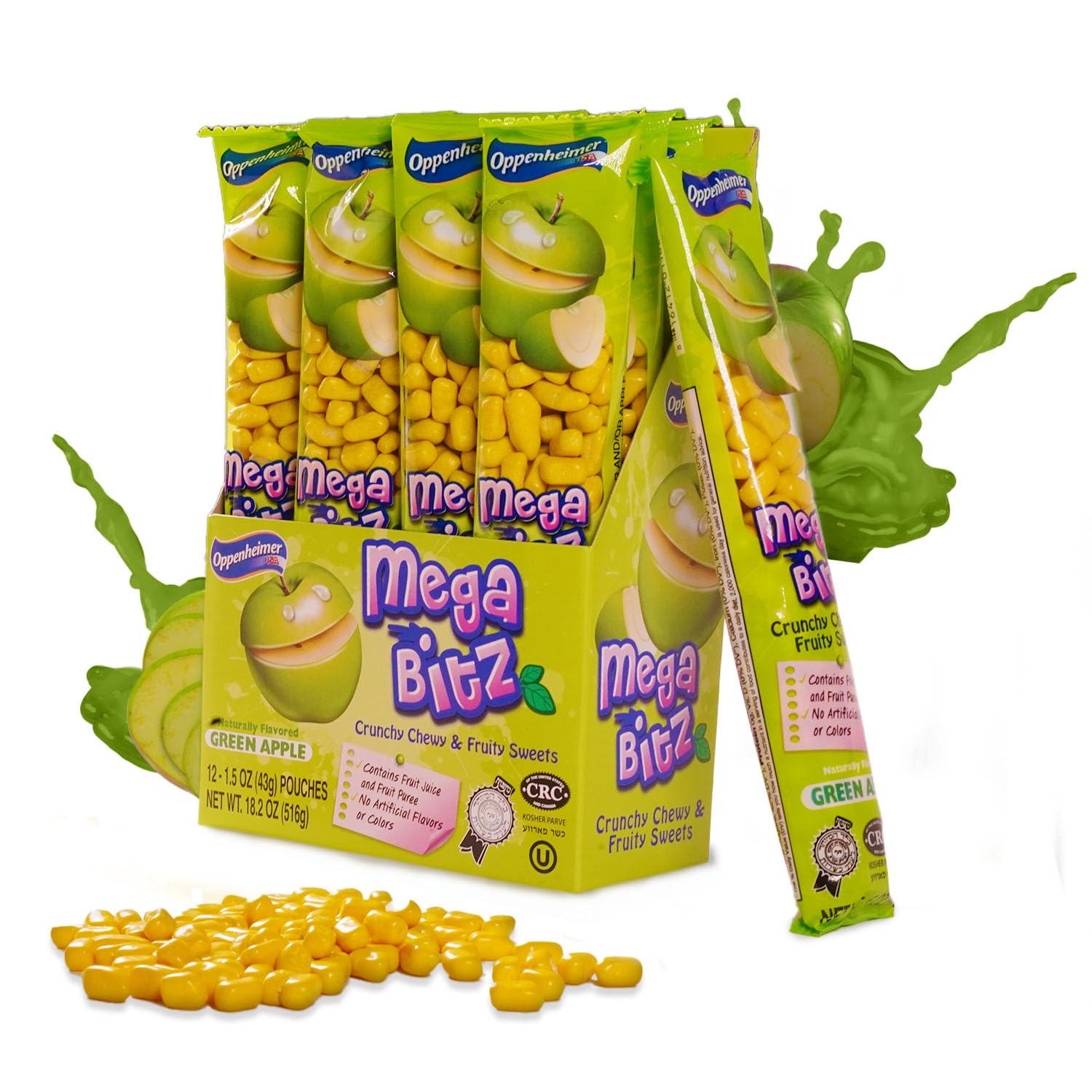 Amazon.com: Mega Bitz Fruit Nuggets Green Apple Candy Bulk Pack