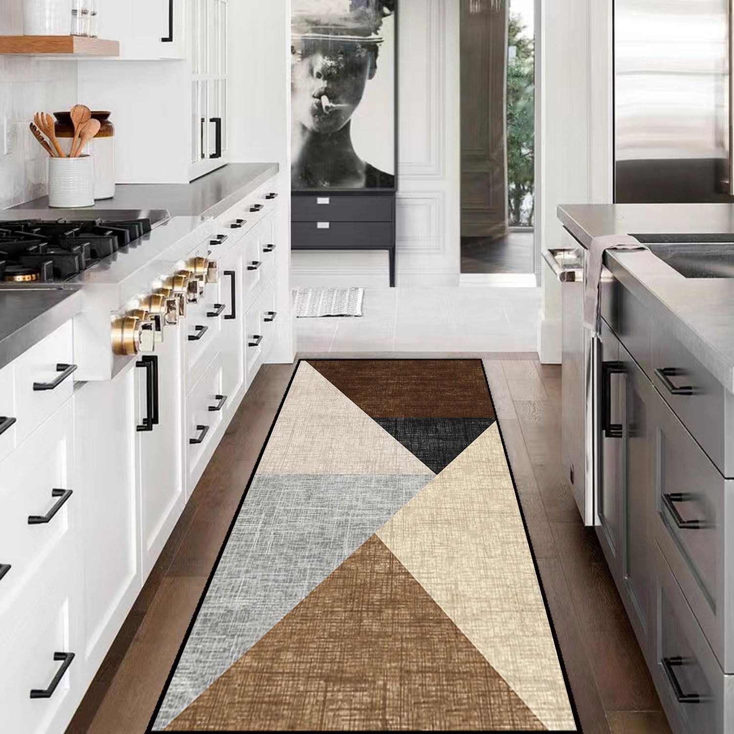 Alfombras de Pasillo，Microfibra Antideslizante Suave，para Pasillo, Cocina, Dormitorio, baño, Entrada,La Longitud y el Ancho se Pueden Personalizar