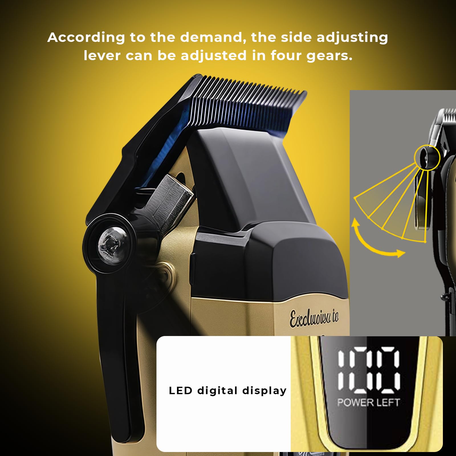 KEMEI KM-90-4 Professionelle schnurlose Haarschneidemaschine, verstellbare Klinge, Haar- & Bartschneider, USB wiederaufladbar, Geschenk für Männer