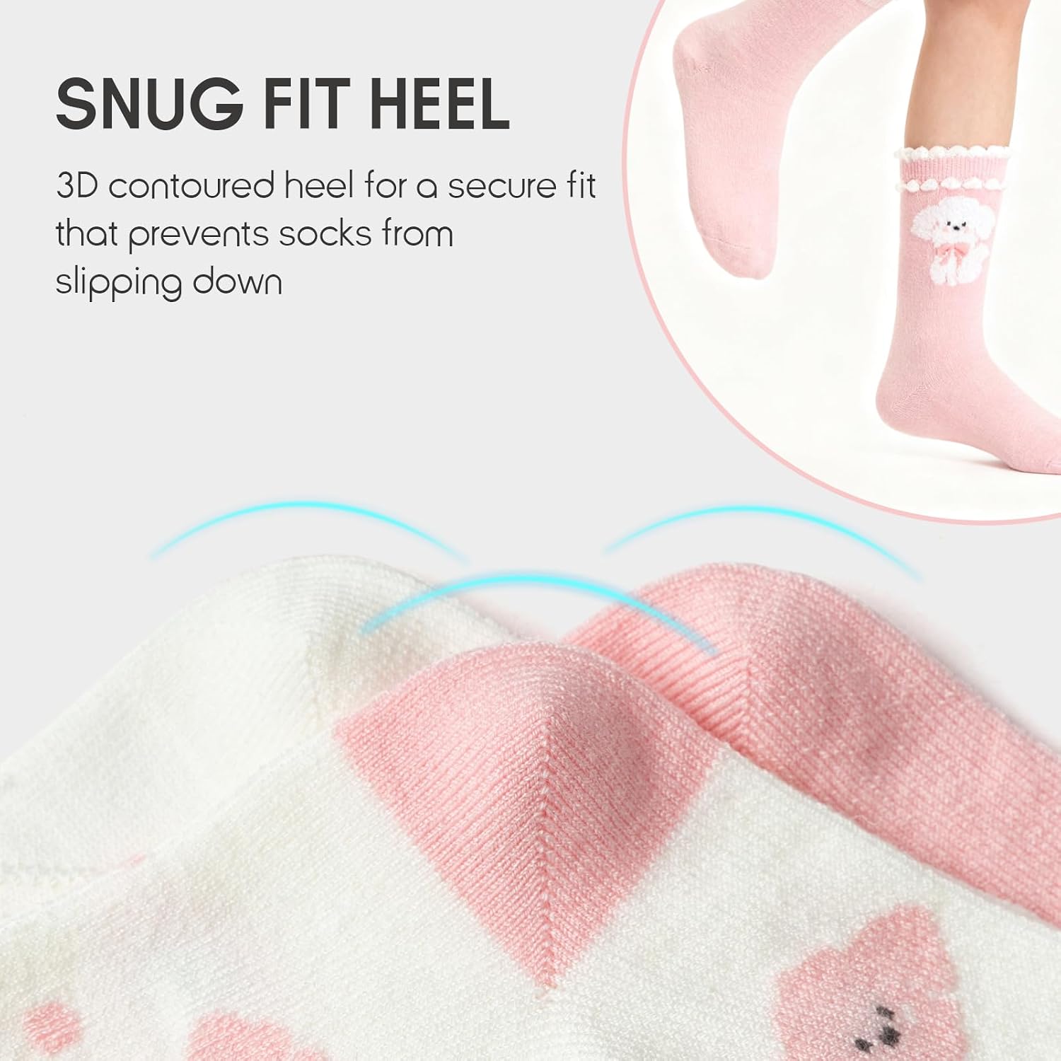 Balabala Girls Animal Warm Ruffle Socks, 3-Pack, Comfortable Fashion