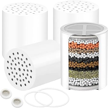AWO 4 PACK Replacement Shower Filter Cartridge Compatible with Aqua bliss SF100 & SF220 Showerhead,Multi Stage Shower Filtration Systems for Hard Water Reduces Chlorine,Fluoride and Harmful Substance