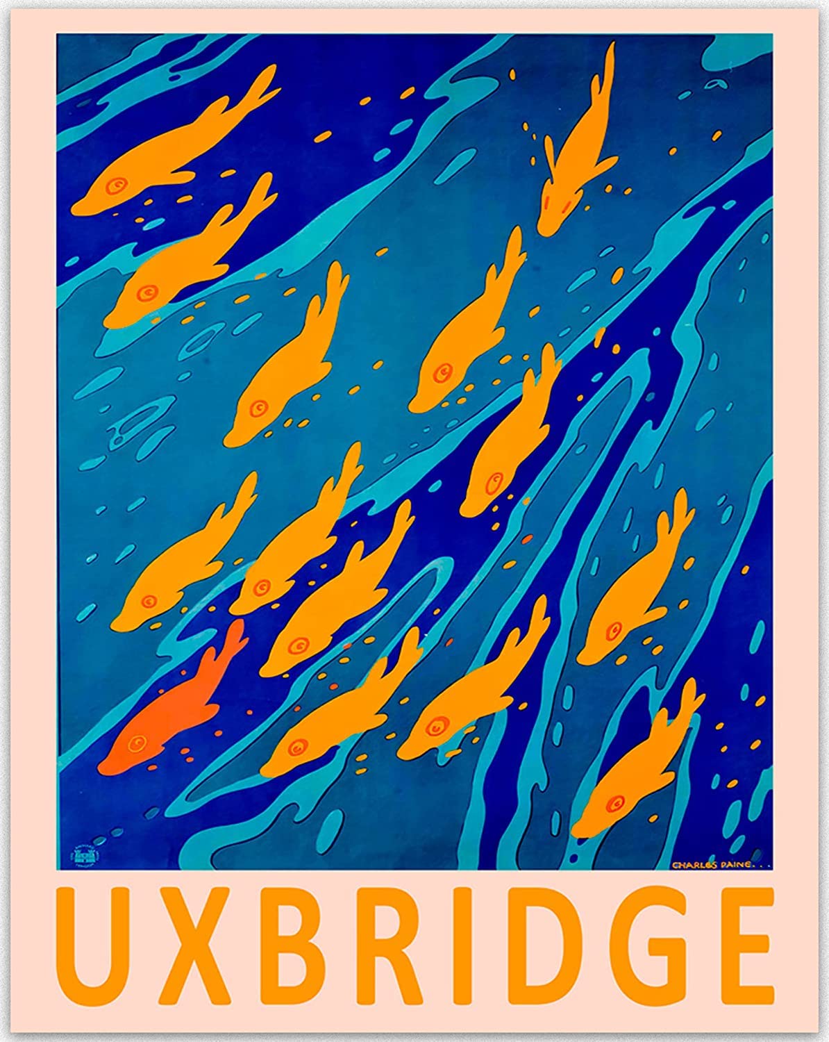 Poster vintage Uxbridge Fish : transformez votre salon en galerie d'art moderne