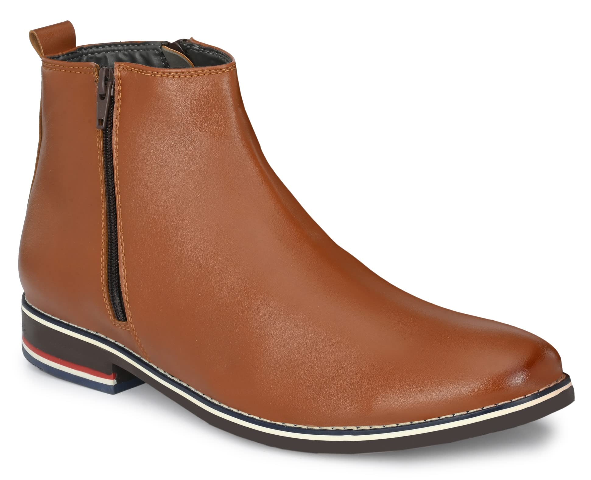 Toro Blu Mens Tan Faux Leather Formal Chelsea Boots - 8 UK (B09YMHYX2W) Amazon Price History, Amazon Price Tracker