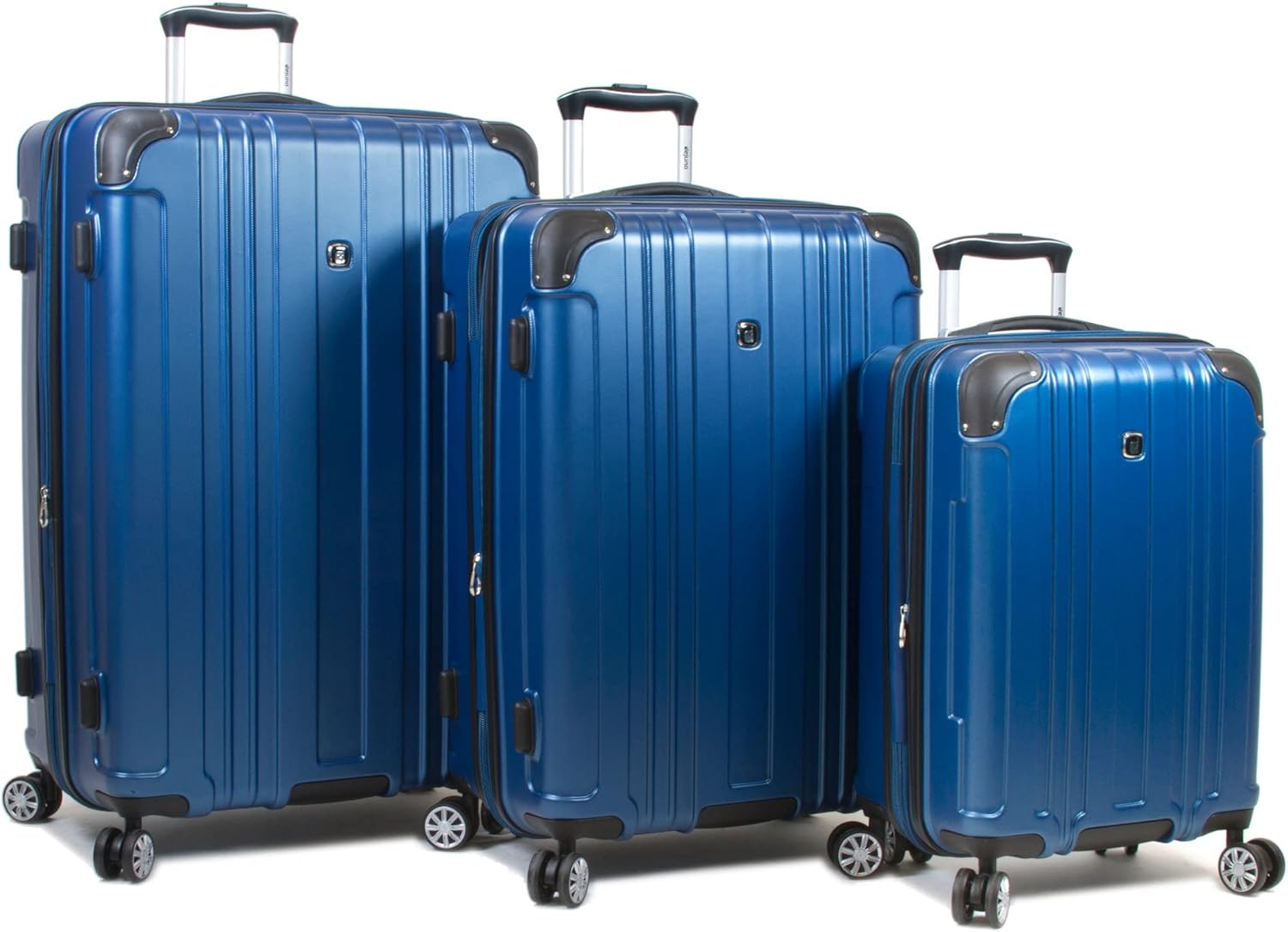 Dejuno Kingsley New Generation Hardside Spinner Luggage, Blue, 3-Piece Set